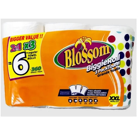 Blossom Biggie Roll 3-Pack – 360 Sheet Mega Roll